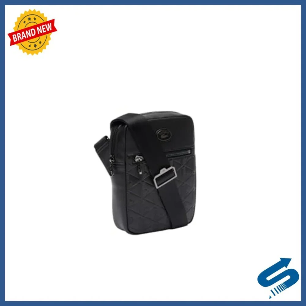 Men's Leather Camera Bag with Adjustable Strap and Multiple Pockets
